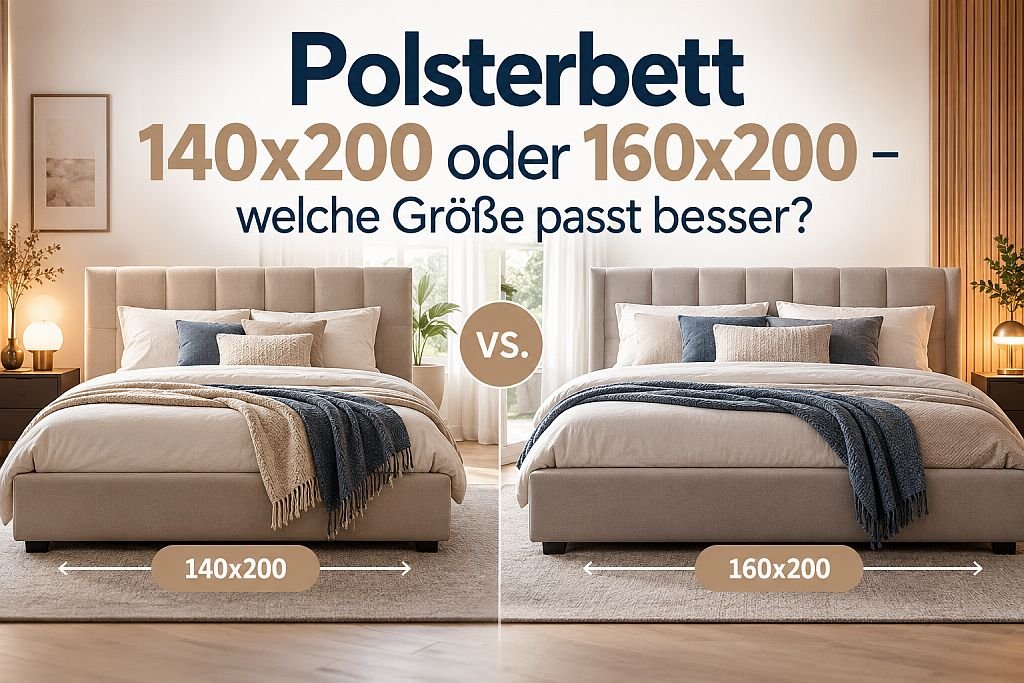 Polsterbett 140x200 oder 160x200 welche Größe passt besser